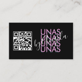 Fet Ögonfransar Salong Nails Unas QR-kod Rosa Svar Visitkort