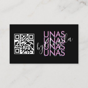 Fet Ögonfransar Salong Nails Unas QR-kod Rosa Svar Visitkort