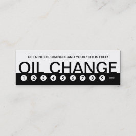 Fet OIL CHANGE-kundlojalitet Lojalitetskort