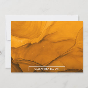 Fet Orange Alkohol Bläck Liquid Abstrakt Art Tack Kort