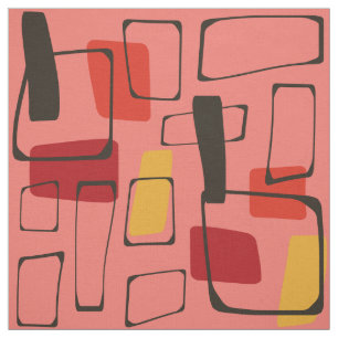 Fet Orange Art Deco Tyg
