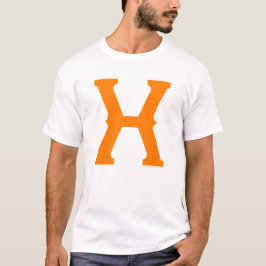 Fet orange bokstav X monogram typografi T Shirt