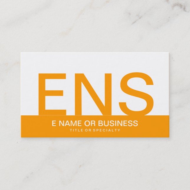 fet orange monogram visitkort (Framsida)