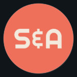 Fet Orange och Gult Retro Monogrammed Bröllop Runt Klistermärke<br><div class="desc">Njut av denna moderna elegans med den här roligten med en färgad som rymmer klassiskt typsnitt och en vacker palett från färg.</div>