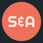 Fet Orange och Gult Retro Monogrammed Bröllop Runt Klistermärke<br><div class="desc">Njut av denna moderna elegans med den här roligten med en färgad som rymmer klassiskt typsnitt och en vacker palett från färg.</div>