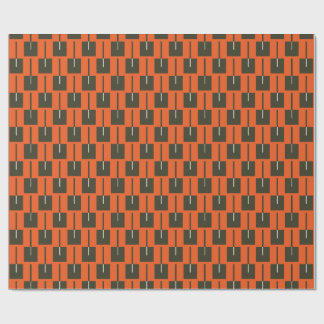Fet orange och olivgrön geometrisk presentpapper
