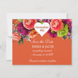 Fet Orange och Rosa ros Spara Datumet