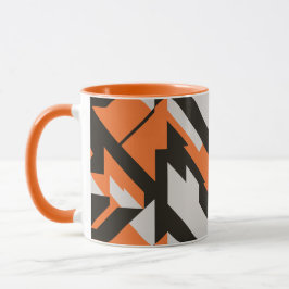 Fet Orange och svart geometrisk design Mugg