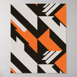 Fet Orange och svart geometrisk design Poster
