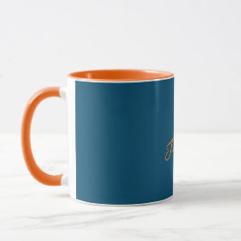 Fet Orange och Teal Personlig mugg