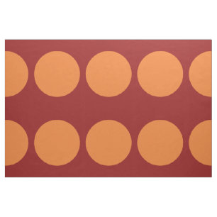 Fet Orange Polka dots på röd geometrisk struktur Tyg