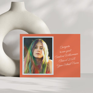 Fet Orange Retro-skript Vibrant Photo Studenten Meddelande