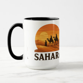 Fet Orange Retro Vector Sahara Sunset Camel Mugg
