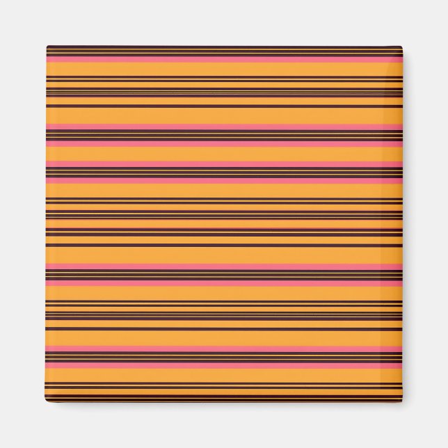Fet orange rosa horisontell randmönster magnet (Framsidan)