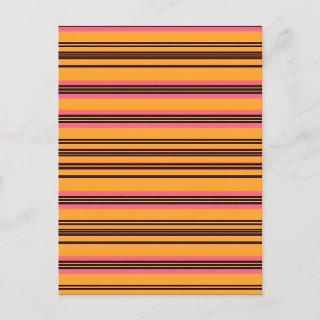 Fet orange rosa horisontell randmönster vykort (Framsida)