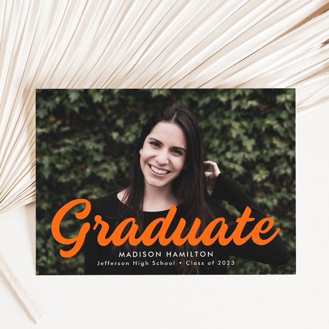 Fet Orange-skript, foto Studenten Meddelande (Skapare uppladdad)