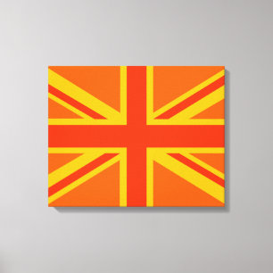 Fet Orange Union Jack British Flagga Swag Canvastryck