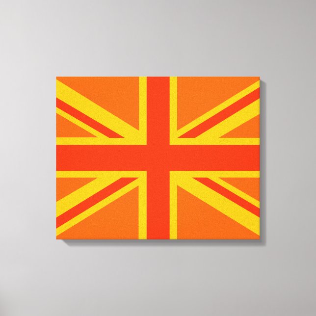 Fet Orange Union Jack British Flagga Swag Canvastryck (Framsida)