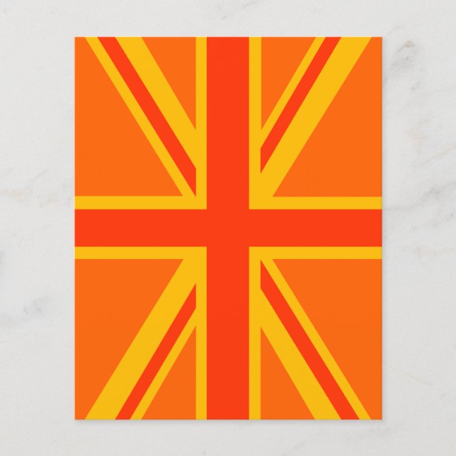Fet Orange Union Jack British Flagga Swag Flygblad (Framsidan)