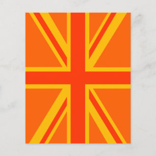 Fet Orange Union Jack British Flagga Swag Flygblad