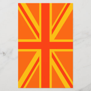 Fet Orange Union Jack British Flagga Swag Flygblad