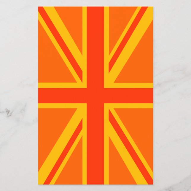 Fet Orange Union Jack British Flagga Swag Flygblad (Framsidan)