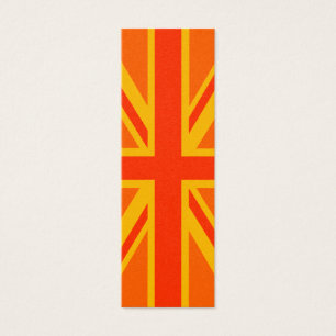 Fet Orange Union Jack British Flagga Swag Litet Visitkort