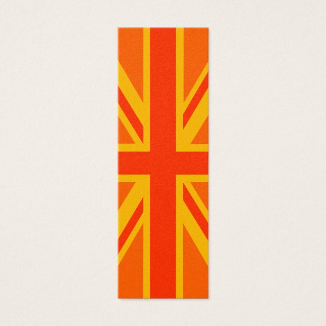 Fet Orange Union Jack British Flagga Swag Litet Visitkort (Framsidan)