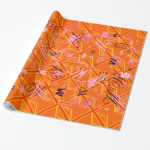 Fet Orange Union Jack British Flagga Swag Presentpapper