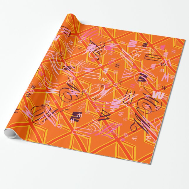 Fet Orange Union Jack British Flagga Swag Presentpapper (Utrullad)