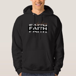 Fet Ord med vit Ord Faith Hoodie