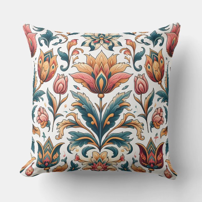 Fet Ornate Blommigt Dekorativ kudde (Framsida)