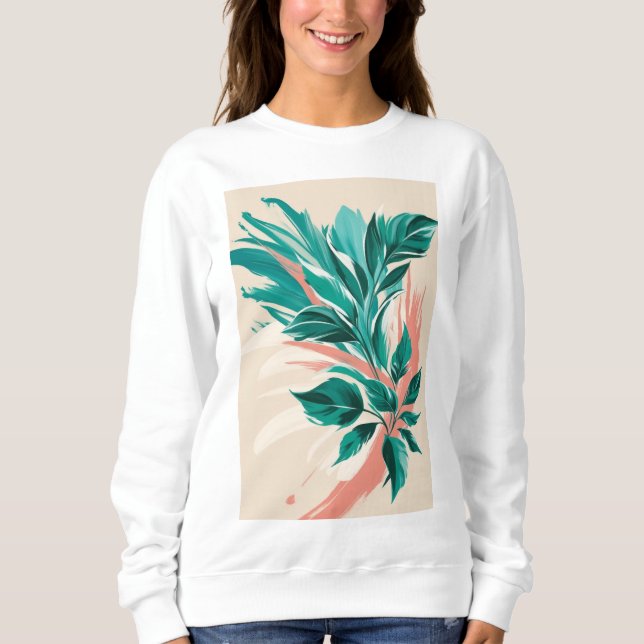 Fet, överdimensionerad utskrift av blommigt t shirt (Framsida)