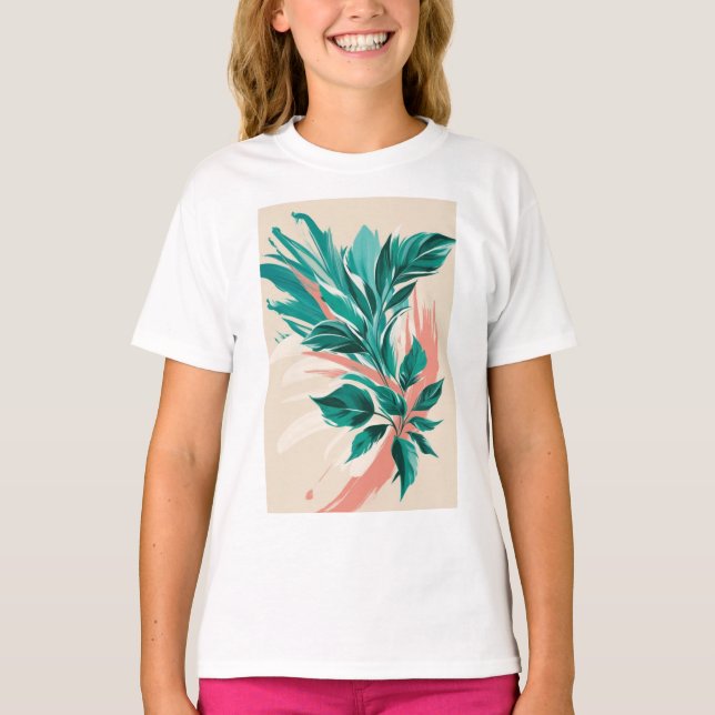 Fet, överdimensionerad utskrift av blommigt t shirt (Framsida)