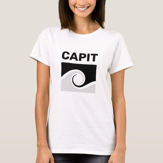 Fet Översta Text & Abstrakt Vågor T Shirt (Framsida)