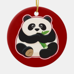 Fet Panda Julgransprydnad Keramik