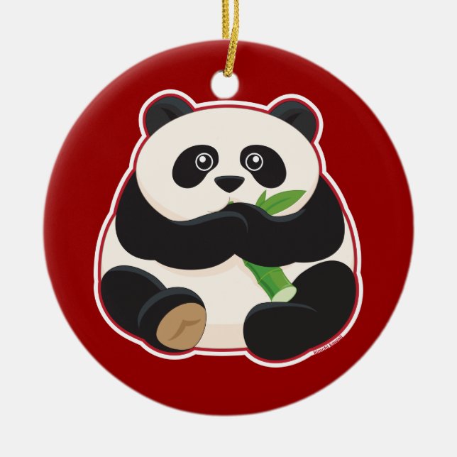 Fet Panda Julgransprydnad Keramik (Framsidan)