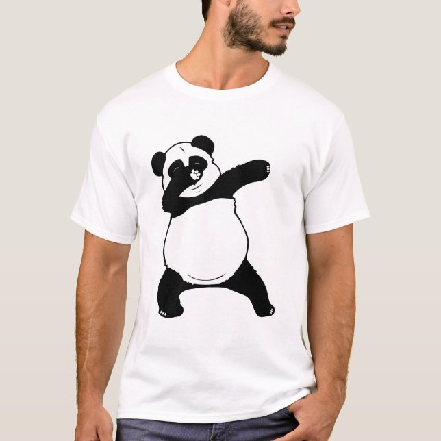 Fet Panda som baddar dans T Shirt (Framsida)