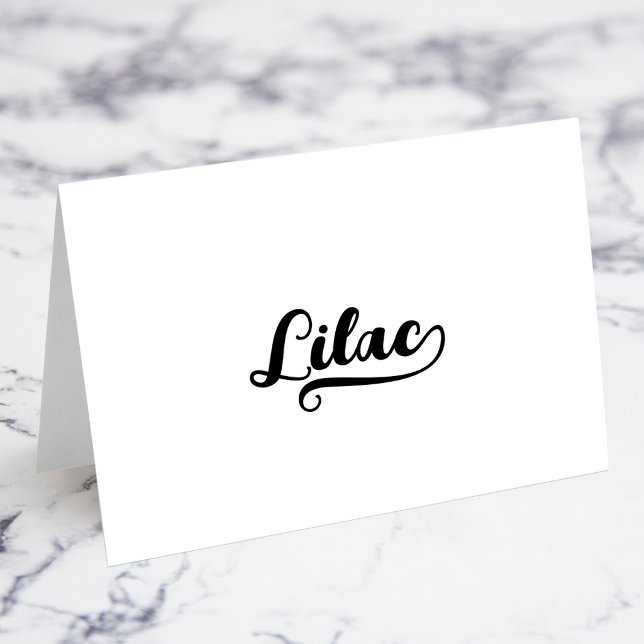 Fet penselskrift C svans Namnkort Bordsnummer (Bold Brush Script C Swash Name Place Cards)