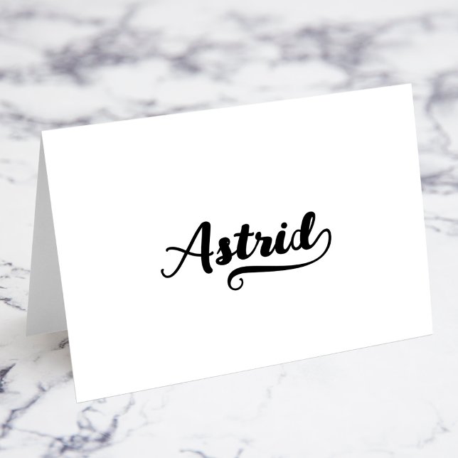 Fet penselskrift D Swash Namnkort Bordsnummer (Bold Brush Script D Swash Name Place Cards)