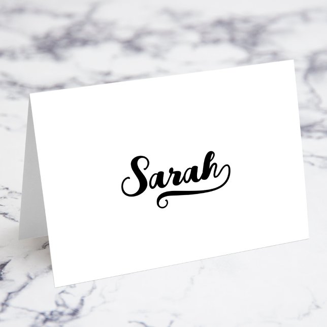 Fet penselskrift H Swash Namnkort Bordsnummer (Bold Brush Script H Swash Name Place Cards)