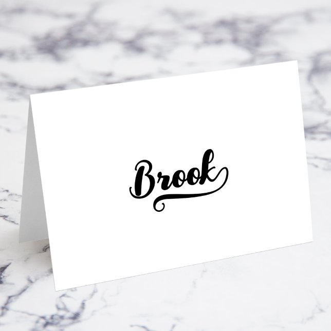 Fet penselskrift K Swash Namnkort Bordsnummer (Bold Brush Script K Swash Name Place Cards)