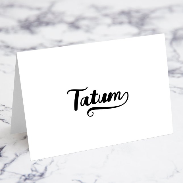 Fet penselskrift M Swash Namnkort Bordsnummer (Bold Brush Script M Swash Name Place Cards)
