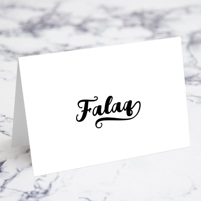 Fet penselskrift Q Swash Namnkort Bordsnummer (Bold Brush Script Q Swash Name Place Cards)