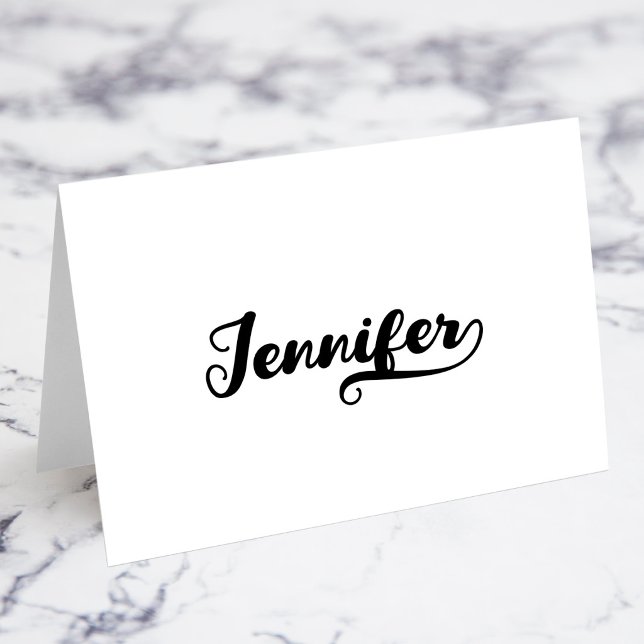 Fet penselskrift R Swash Namnkort Bordsnummer (Bold Brush Script R Swash Name Place Cards)