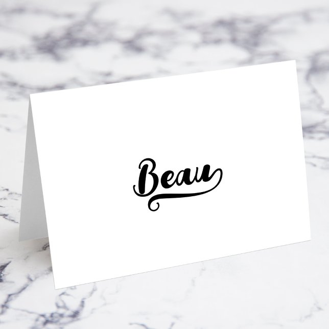 Fet penselskrift U Swash Namnkort Bordsnummer (Bold Brush Script U Swash Name Place Cards)
