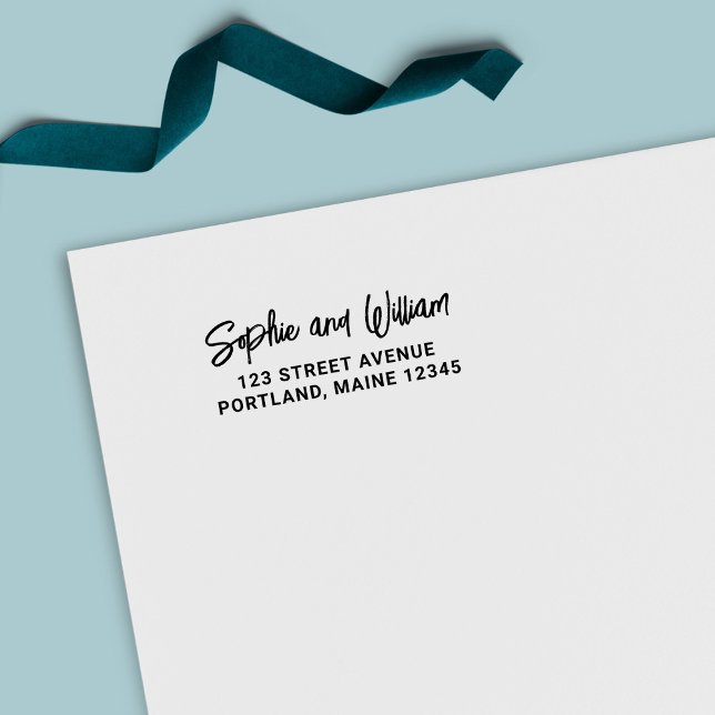 Fet penselskript par Namn Returadress Självfärgande Stämpel (Skapare uppladdad)