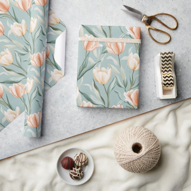 Fet Petals Tulip Skriv ut Papper radbrytning Presentpapper (Hantverk)