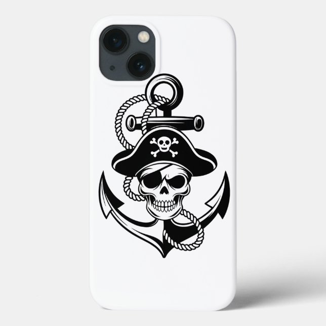 Fet Pirat Skull och ankare - Nautisk design (Baksida)