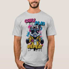 Fet Pixel Panda Stil T Shirt